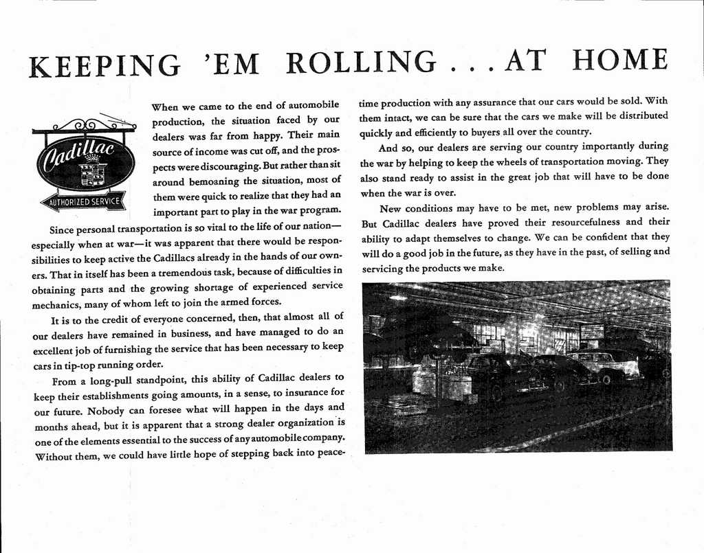 1943 Cadillac From Peace To War Booklet Page 41